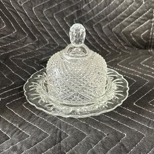 Elegant Clear Glass Butter Dish